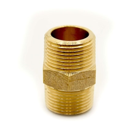 Thrifco Plumbing 1/2 Brass Hex Nipple 5320123